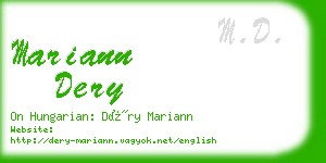 mariann dery business card